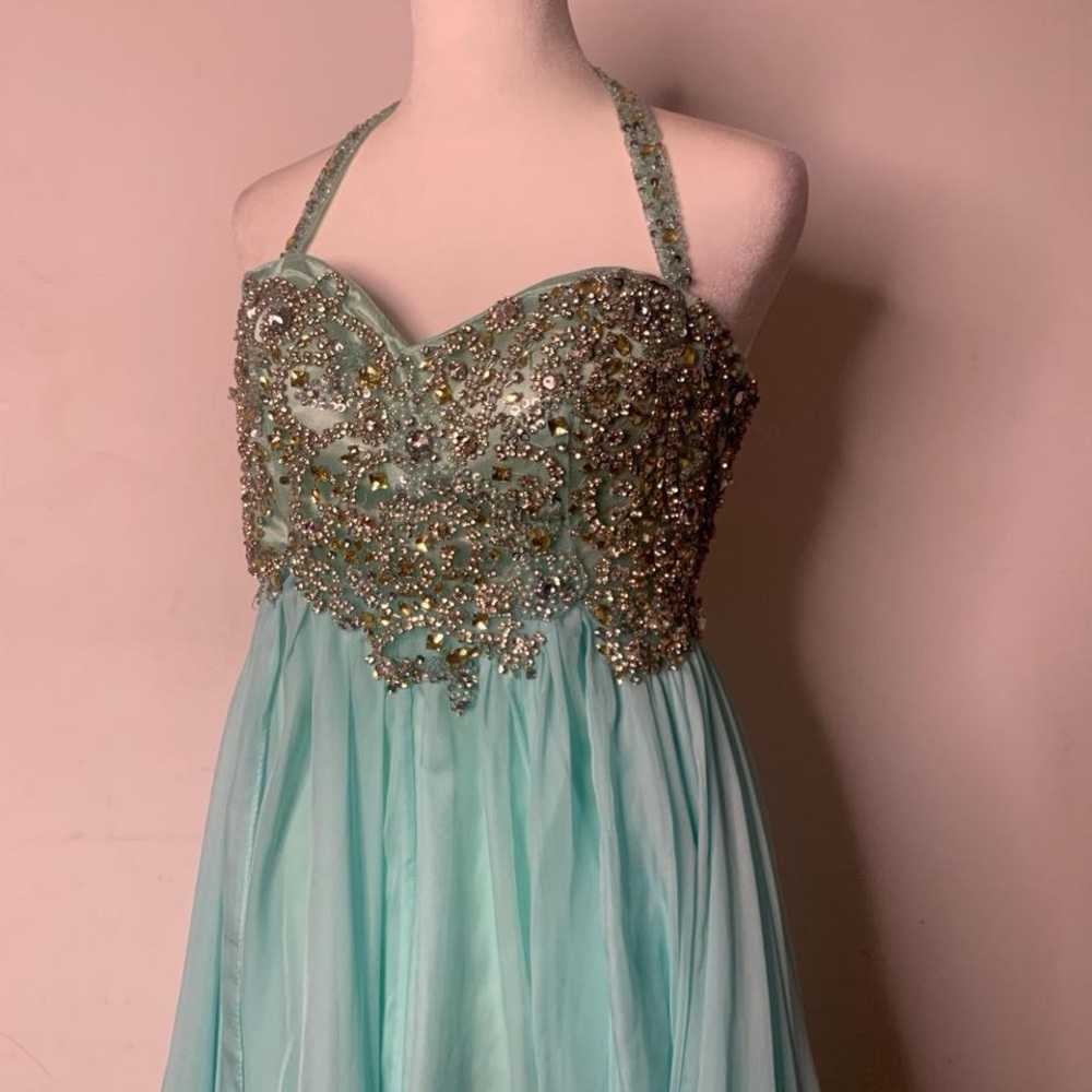 Elegant Beaded Halter Dress